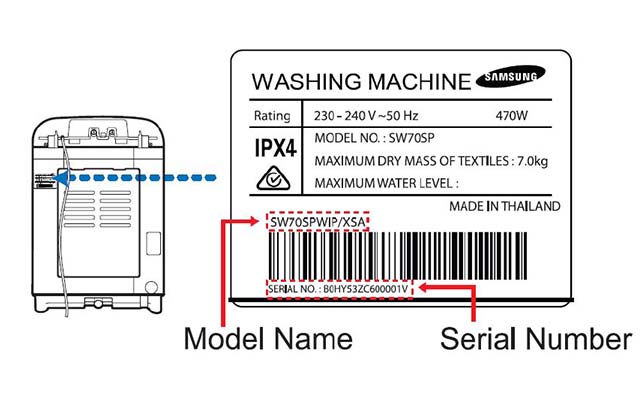 samsung washing machine recall serial numbers